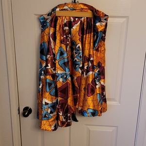 African print asymmetrical skirt with pockets